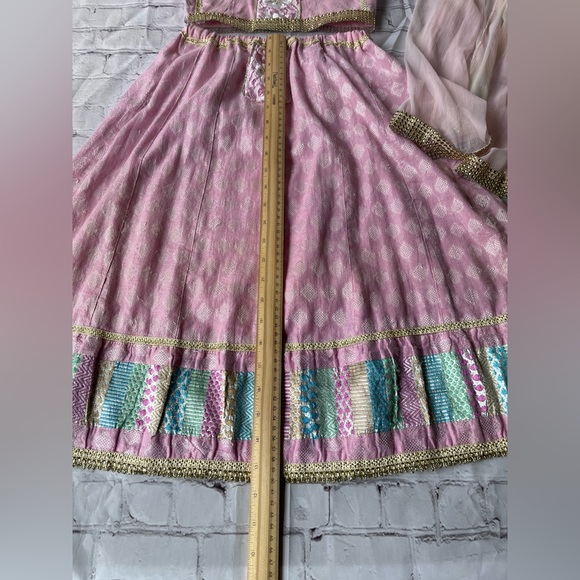 Girls Summer Rose Lehenga Choli with Dupatta 5/6 - Picture 7 of 11